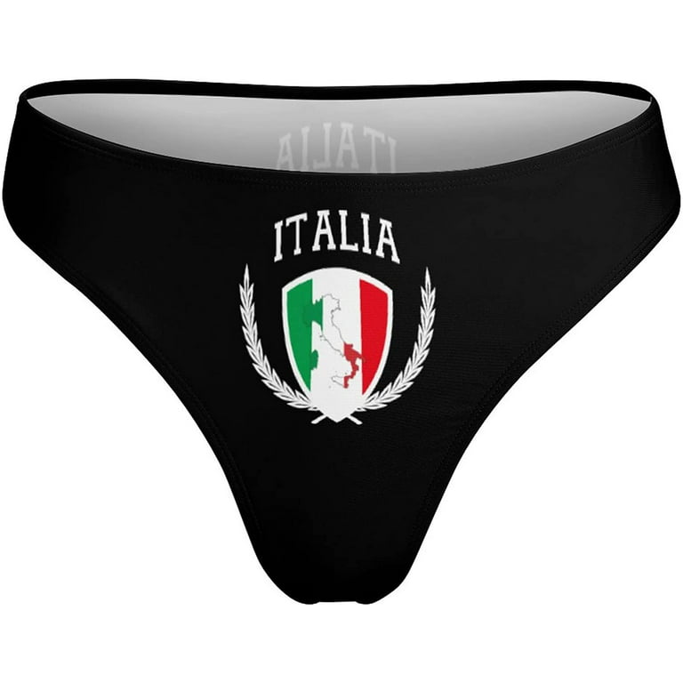 Italia Italy Italian Map Flag Women's Underwear Thongs Sexy Breathable  T-Back Panties 