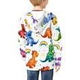 thumbnail image 2 of Chaqlin Cartoon Dinosaur Colorful Zip Up Hoodie with Pockets Long Sleeve Lightweight Comfy Casual Outerwear for Girls Teens Size 6-9, 2 of 7