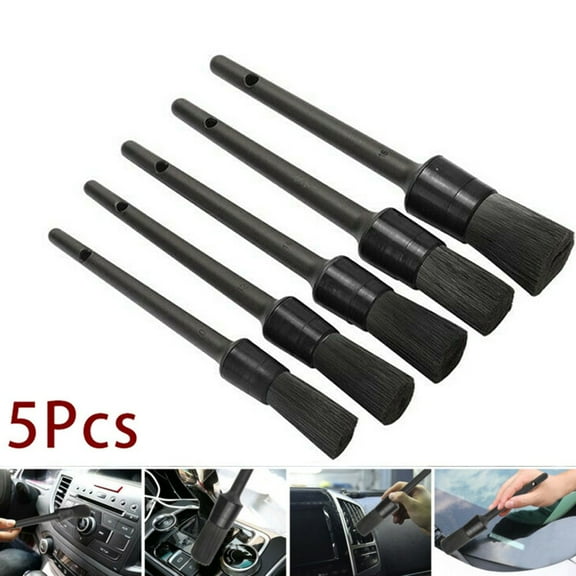 5X Wash Auto Care Interior Soft Bristle Car Brush Detailing Plastic Handle Tool