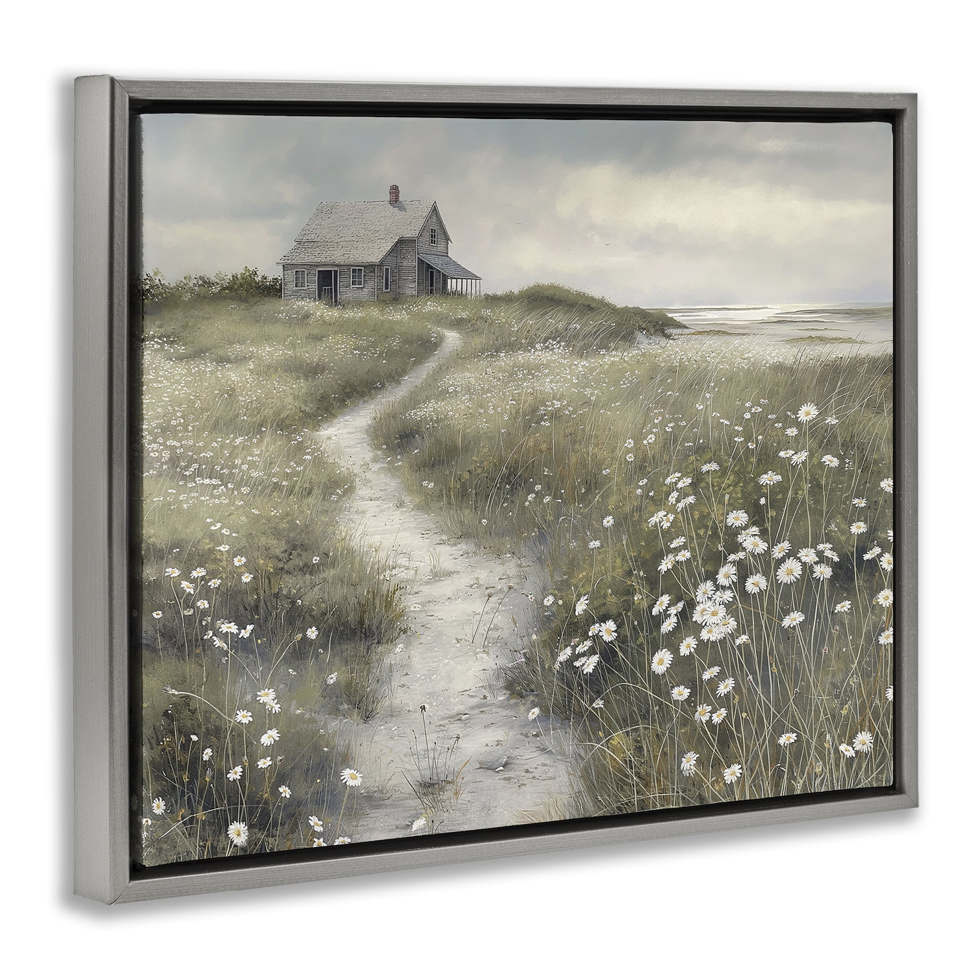 Stupell Industries Pathway To Coastal Cottage Gray Framed Floater Canvas Wall Art, design by Imagine It Images