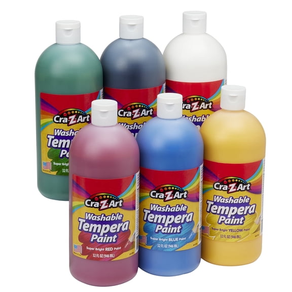 Cra-Z-Art Washable Tempera Paints 32oz 6 Color Set