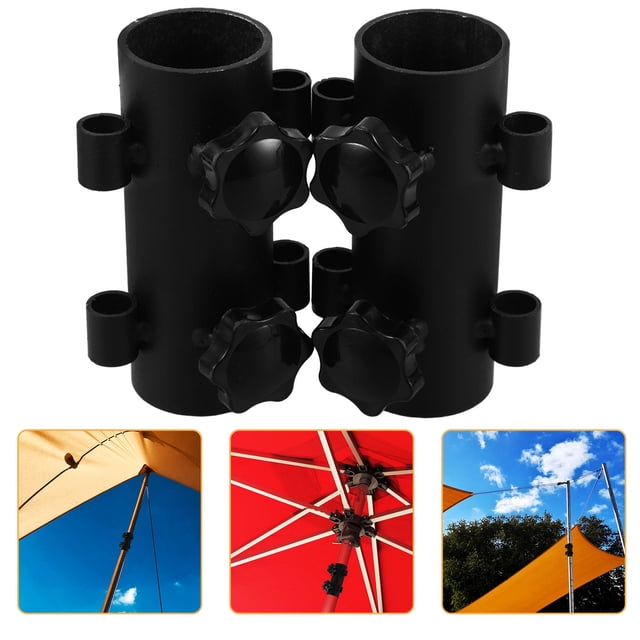 Minkissy 2Pcs Black Tent Rod Holders Portable Canopy Pole Stands Durable Tent Support for Outdoor Camping