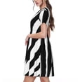 thumbnail image 2 of Vsdgher Zèbre pour Femmes Été 2025 Robes Midi Décontractées Légères Manches Courtes Col Rond Robe de Plage, 2 of 6