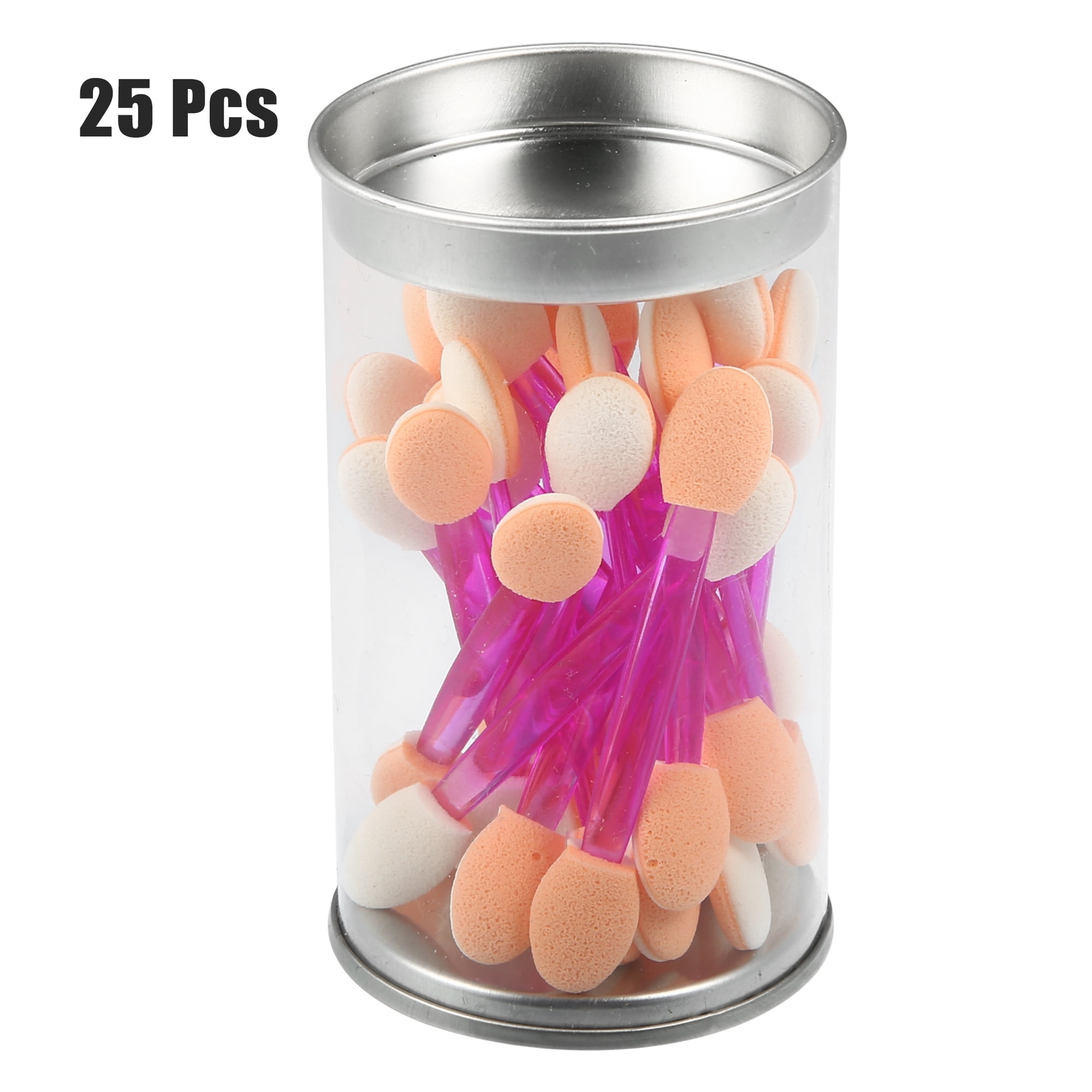Unique Bargains 25 Pcs Dual Sides Eye Shadow Sponge Applicators with Container Purple
