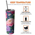 thumbnail image 6 of 20oz Colorful Floral Pattern Skinny Tumblers Stainless Steel Tumbler with Lid and Straw,Vacuum Insulated Double Wall Travel Tumbler Cups with Cleaning Brush for Coffee,Tea, 6 of 6