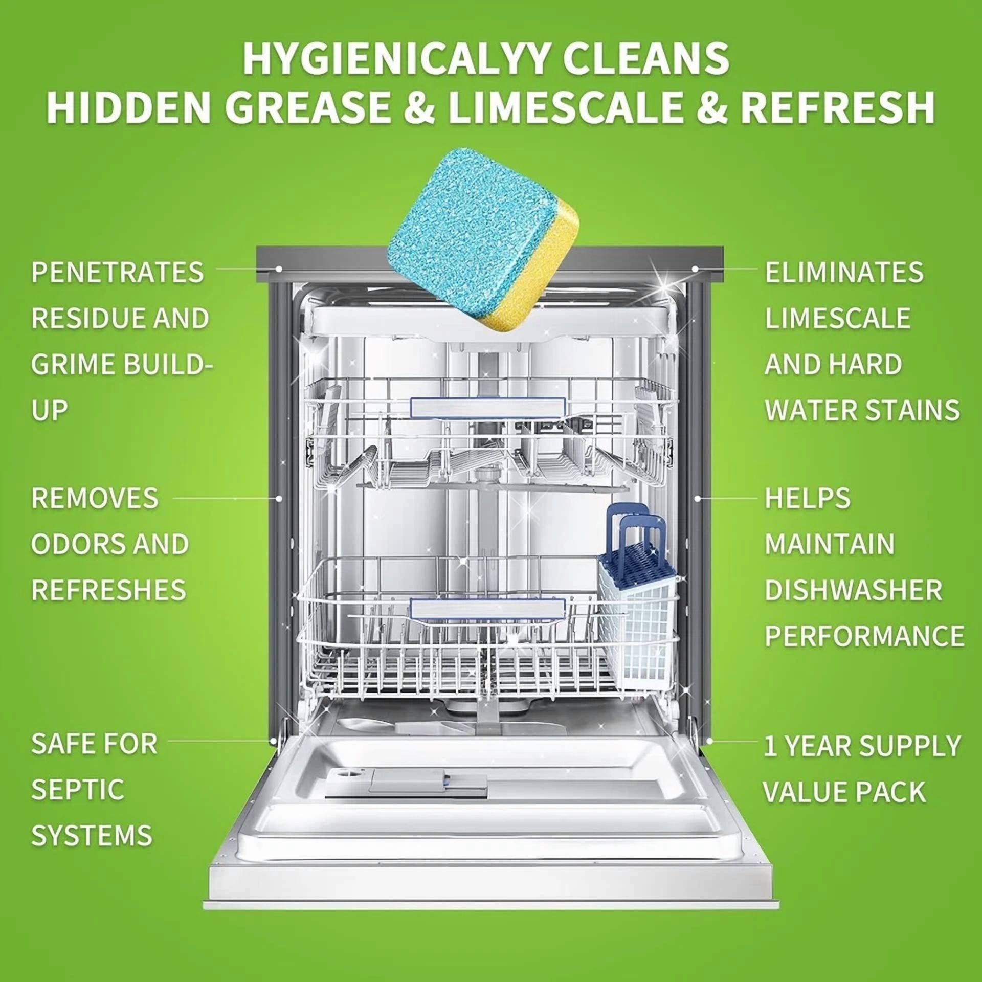 CIRCLE- Natruth Dishwasher Cleaner And Deodorizer Tablets -30 Pack For Deep Cleaning, De