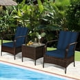 thumbnail image 3 of Gymax Ensemble de Conversation en Rotin pour Patio 3 Pcs Ensemble de Meubles d'Extérieur avec Table Coussins, 3 of 10