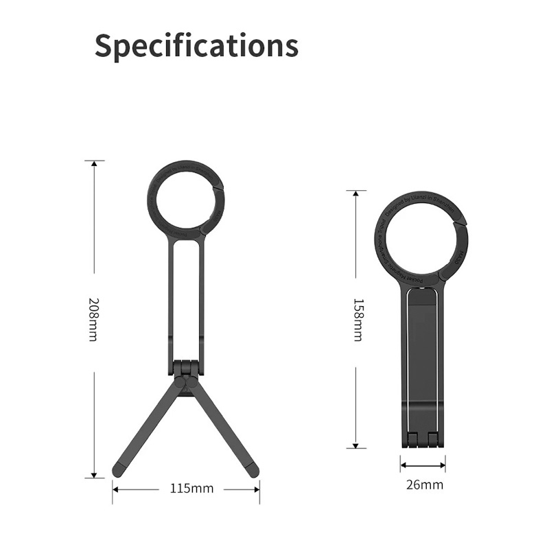 ULANZI MA30 Magnetic Phone Tripod Stand - Carabiner-Mounted, Dual-Sided Maglock Aluminum Handle Compatible with iPhone 17/16/15/14/13/12 Series (Including Pro/Pro Max)