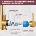 thumbnail image 4 of Wowow Single Handle Stainless Steel Bar Faucet with Supply Lines and Deckplate in Gold, 4 of 9