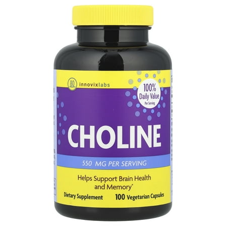 InnovixLabs Choline, 100 Vegetarian Capsules (275 mg per Capsule)