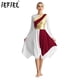 thumbnail image 2 of Vestido de baile lírico litúrgico para mujer, vestidos asimétricos metálicos de manga larga, disfraz de adoración, vestido de actuación de baile de Ballet, 2 of 5