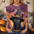 thumbnail image 2 of Godom Women's Halloween Shirts Graphic T Shirts 3/4 Sleeve Pullover Tops Fall Clothes 2025, 2 of 6