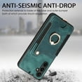 thumbnail image 5 of Nalacover For Samsung A14 5G Case Ring Holder Kickstand with Credit Card Holder, Back Flip Premium Leather Magnetic Clasp Removable Wirst Hand Strap Cover for Samsung Galaxy A14 5G, Green, 5 of 15