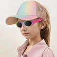 thumbnail image 4 of Kids Baseball Cap with Sunglasses for Girls Age 3-10 Years, UV Protection Outdoor Adjustable Rainbow Sun Hat Summer Mesh Trucker Hat Kids Polarized Sunglasses, 4 of 7