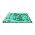thumbnail image 2 of Ahgly Company Machine Washable Indoor Rectangle Abstract Turquoise Blue Modern Area Rugs, 2' x 4', 2 of 4