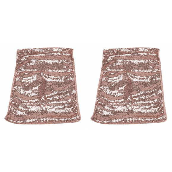 2X Rectangle Sequin Tablecloth Banquet Table Runner Wedding Reception Party Decor, 1 Rose Gold