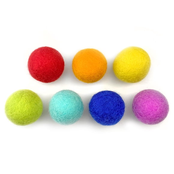 Bolas de fieltro Wildflower de hu hands Rainbow, 4 cm, 100% lana