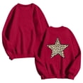 thumbnail image 2 of ClodeEU Women's Oversized Leopard and Star Back Print Sweatshirt, Crewneck Long Sleeve Pullover Tops Wine,Womens Plus L, 2 of 4