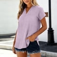 thumbnail image 2 of Dagugfen Nylon Spandex Tee Shirts for Women V Neck Short Sleeve Pullover Sports Casual Tops, 2 of 8