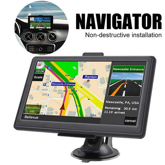 EIMELI Car GPS Navigator System For Rv Truck 7In Touchscreen Commercial Drivers Vehicle In-Dash Navigation Units Trucker GPS Mounts Equipment For Semi Truck (Voice Guidance, Lifetime Free Map Update)