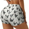 thumbnail image 2 of Wukai Funny Chicken Print Pack Biker Shorts for Women Yoga Workout Gym Running Scrunch Active Shorts-XX-Large, 2 of 8