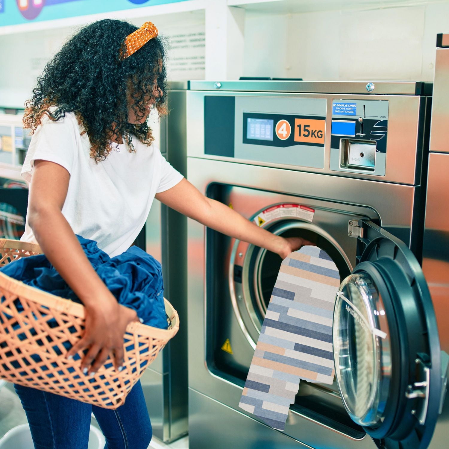 Outdoor Washable Miami Ivory & Blue 7' x 9' Area Rug