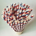 thumbnail image 3 of Vfedsrsge Flag Straws Disposable Party Straws Decoration, Classic Red and Blue Paper Straws 50Pcs, 3 of 6