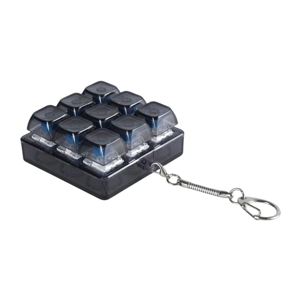 Juguete antiestrés con teclado, cubo, botón, tamaño bolsillo, regalo único para adultos Negro