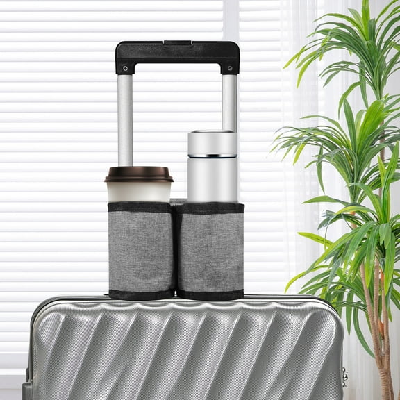 Enduring Luggage Travel Cup Holder Luggage Cup Stand with Drawstring Easy to Clean Travel Mug Holder for Flight Attendant