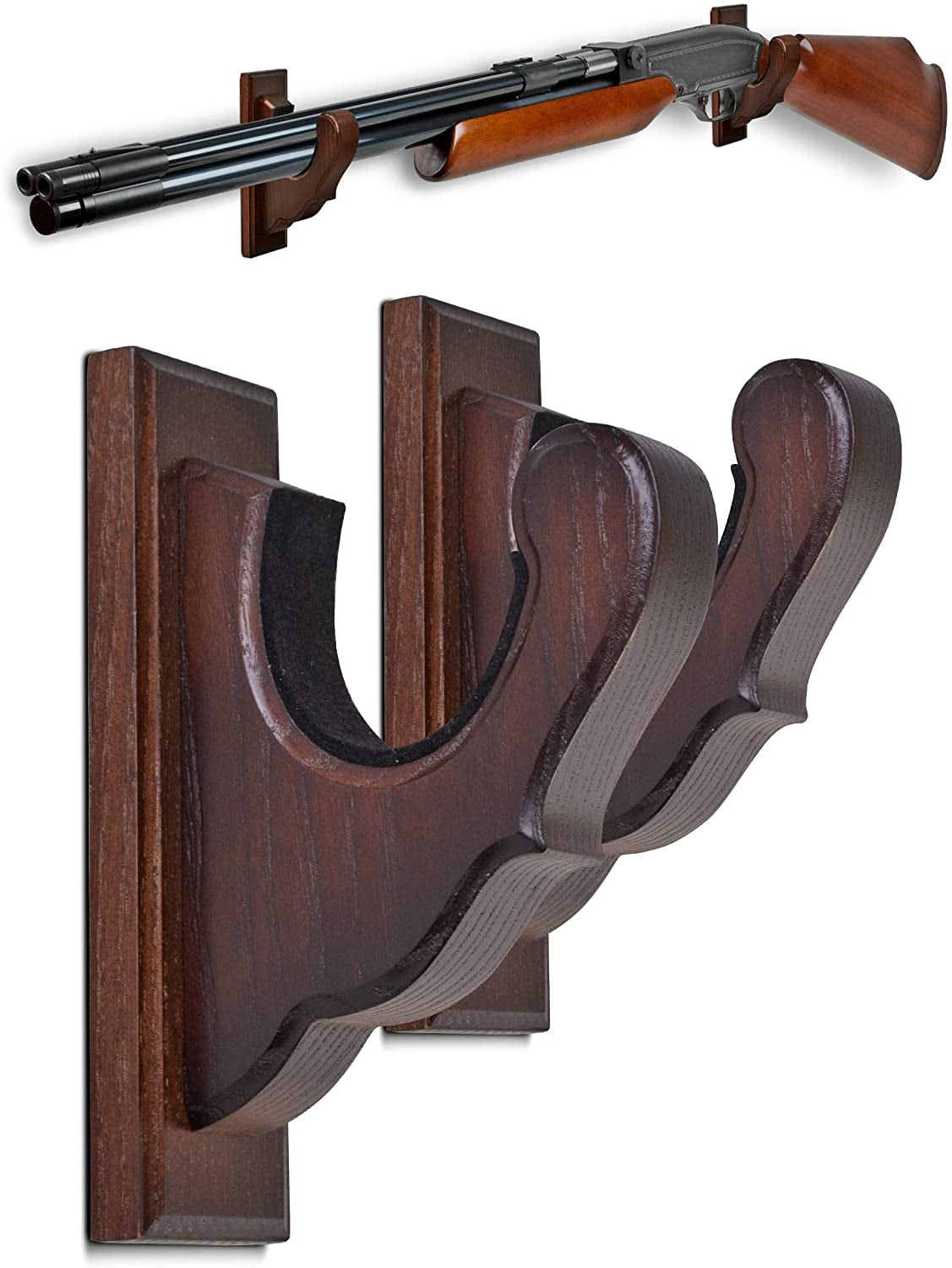 Indoor Shotgun Rifle Wall Mount Display Rack Storage Hanger 5 Gun Room Hunting 