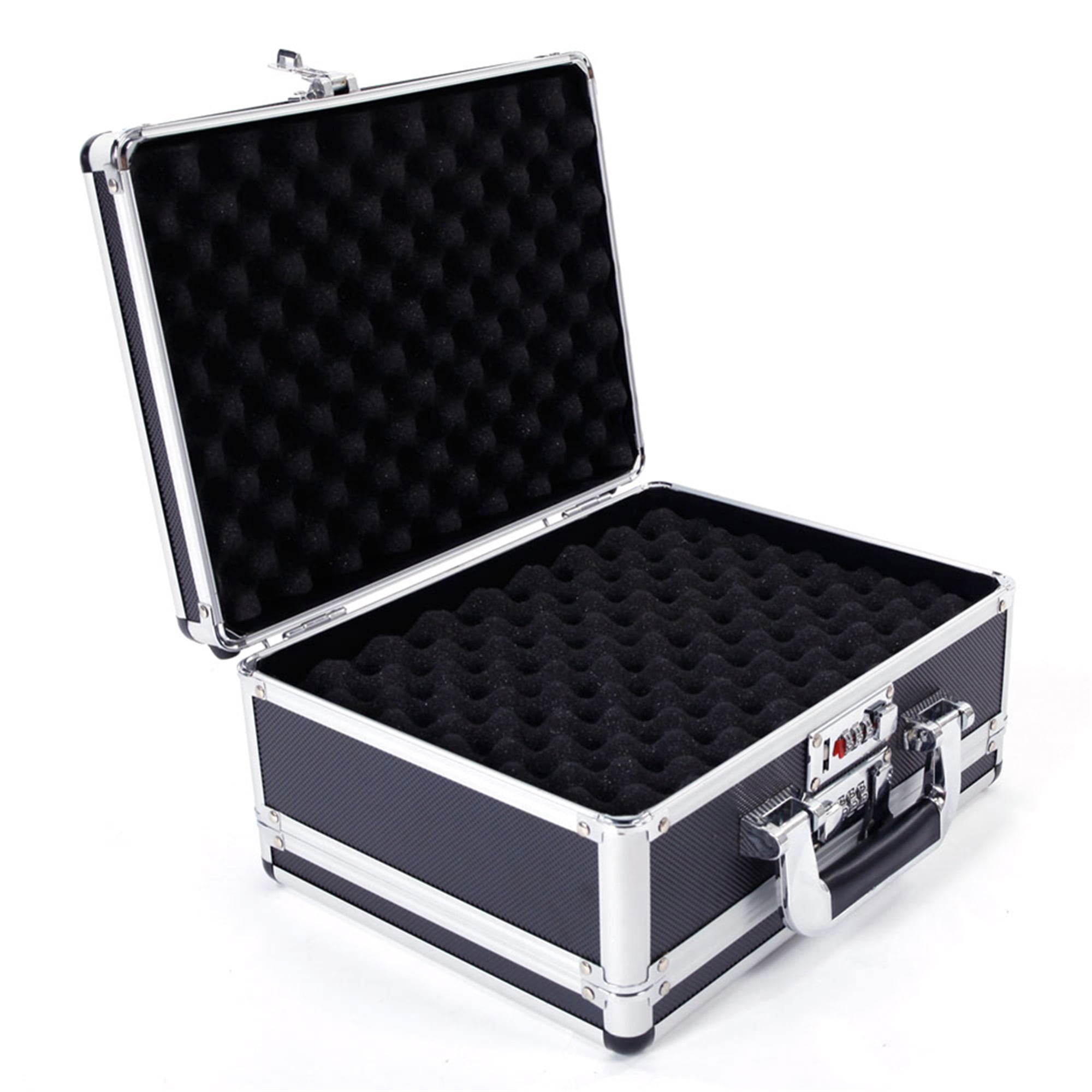 Kadyn 30*15*23cm Aluminum New Framed Locking Gun Pistol HandGun Lock Box Hard Storage Carry Case Black