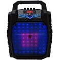 thumbnail image 4 of Mr. Dj PartyRock Bluetooth Speaker(Party Rock) 8" Portable Powerful PA Bluetooth Speaker Karaoke Machine with Sound Activated Lights, Battery Powered, FM Radio, USB/Micro SD Card, & LED Party Light, 4 of 6