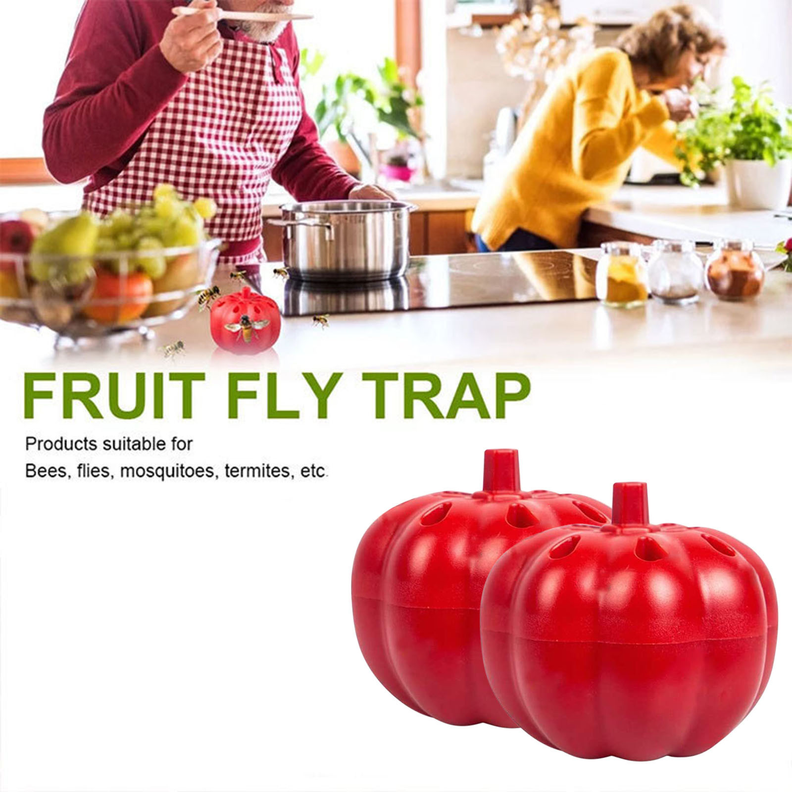 2 Pack Fruit Fly Traps for Indoors, Gnats Traps for House Indoor ...