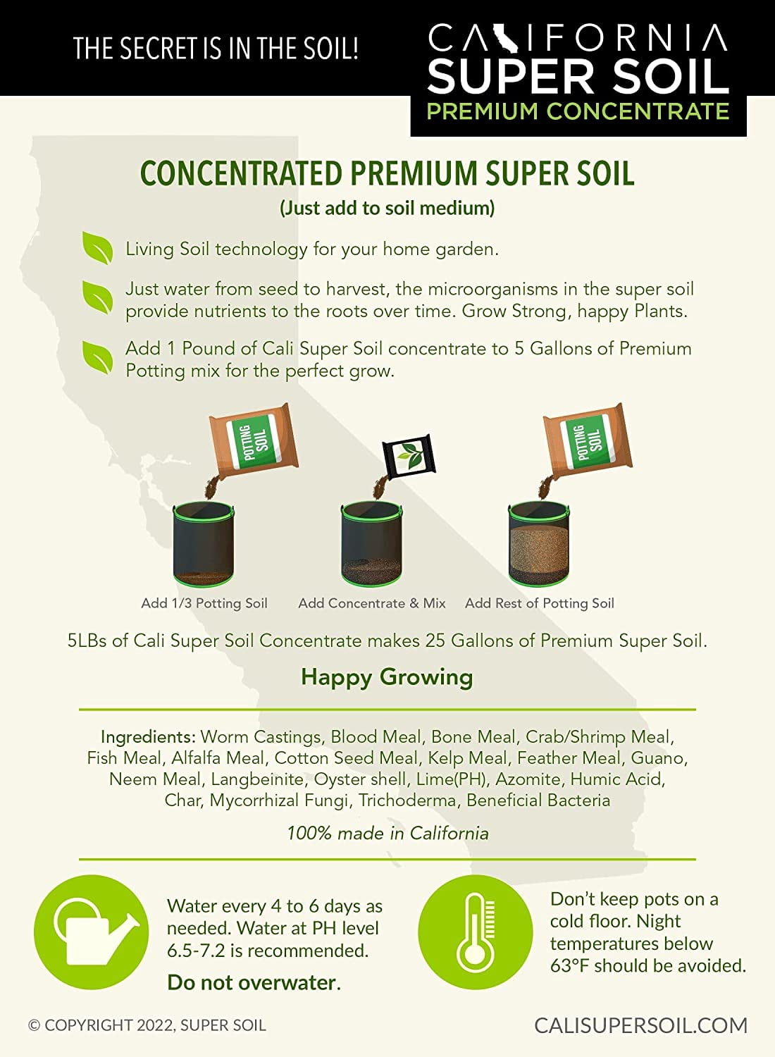 California Hot Soil - Super Soil Concentrate - 5lbs - 100% Organic