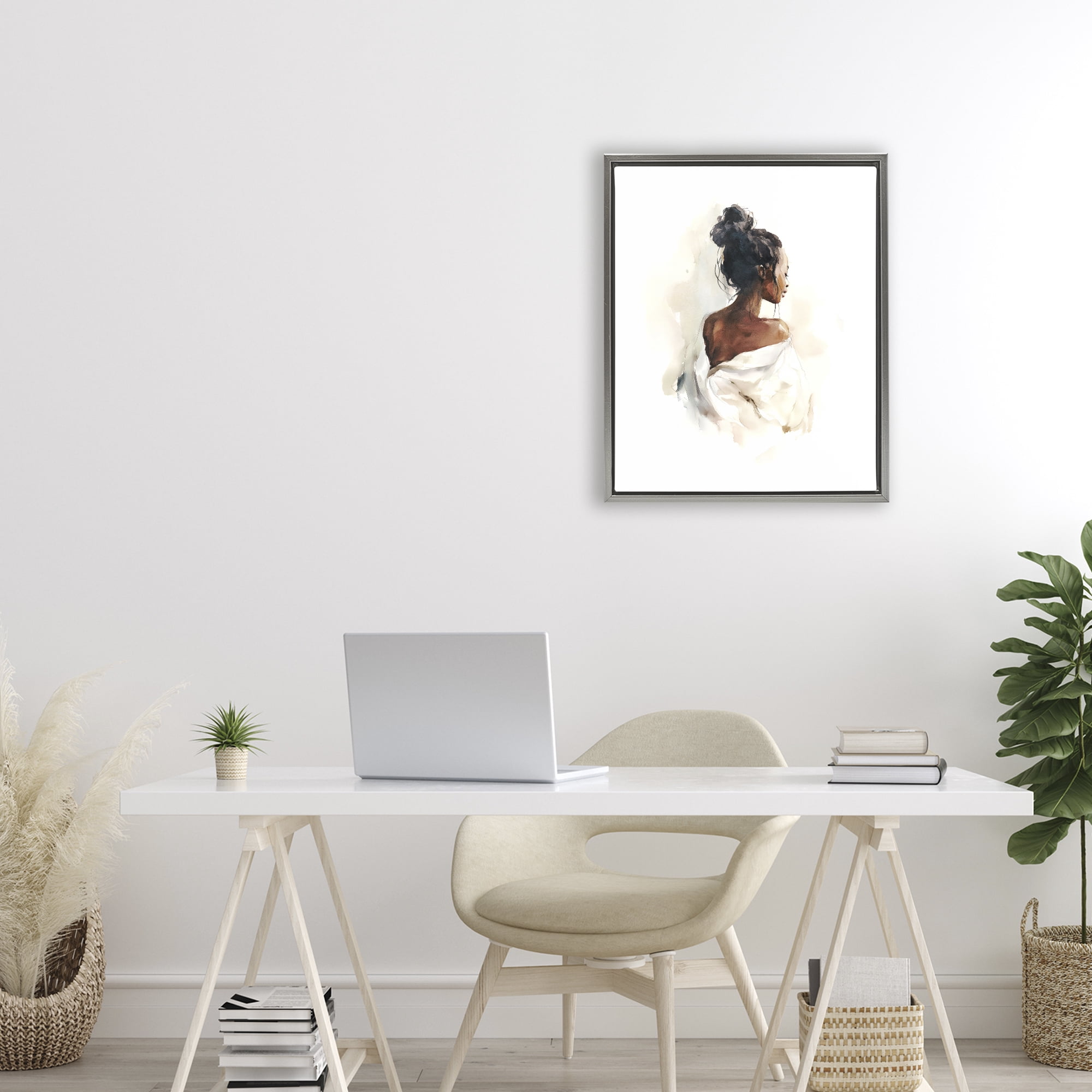 Stupell Industries Chic From Behind Gray Framed Floater Canvas Wall Art, design by Svetlana Aleynikova