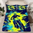 thumbnail image 2 of Homewish Dirt Bike Twin Sheet Sets 3pcs for Boys Girls,Extreme Sport Twin Fitted Sheet Microfiber,Graffiti Splash Breathable Flat Sheet,Ultra Soft Home Decor, 2 of 7