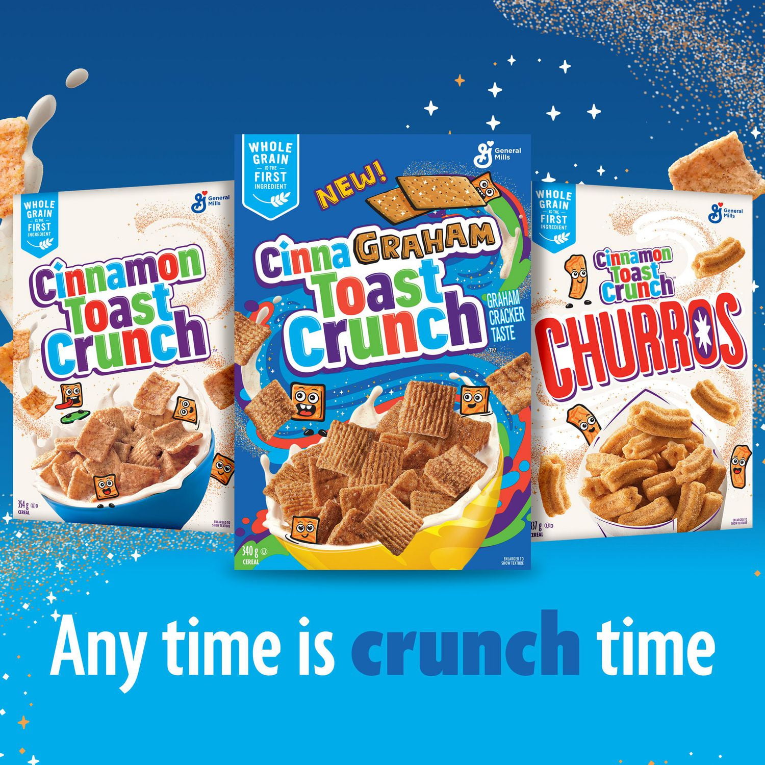 CinnaGraham Toast Crunch Cereal, Whole Grains