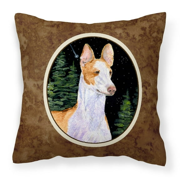 Carolines Treasures SS8495PW1414 Starry Night Ibizan Hound Fabric Decorative Pillow, 14Hx14W, multicolor
