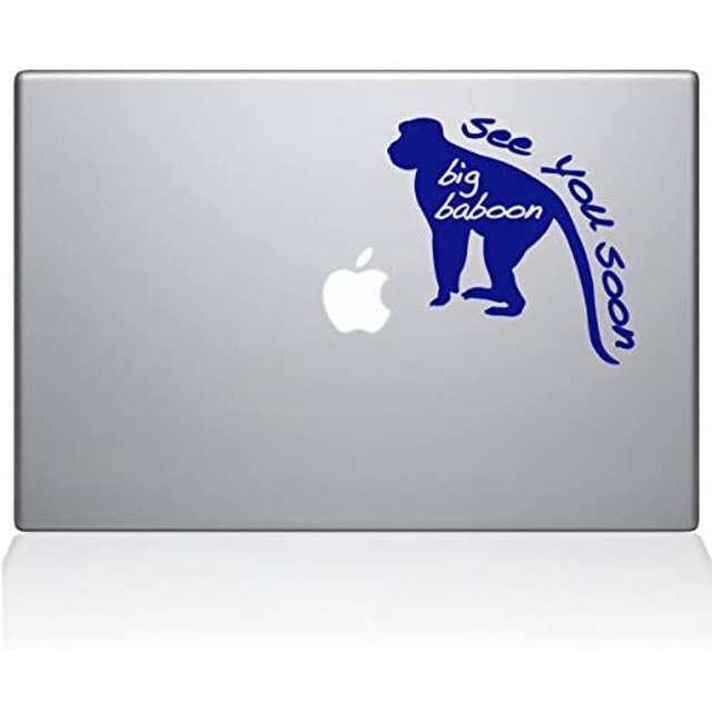 The Decal Guru See You Soon Big Baboon MacBook Decal Vinyl Sticker - 12" MacBook - Dark Blue (0086-MAC-12M-DB)