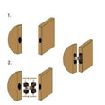 thumbnail image 4 of 6Pcs Invisible Folding Door Cross Hinge Plastic Invisible Concealed Hinge Brown, 4 of 8