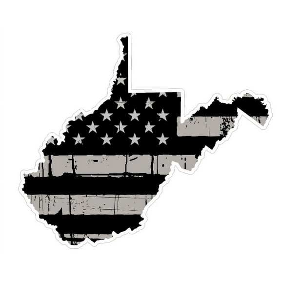 West Virginia State (N48) Distressed Flag Vinyl Decal Sticker Car/Truck Laptop/Netbook Window