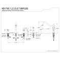 thumbnail image 5 of Kingston Brass KB1791BPLBS Bel-Air Double-Handle Widespread Kitchen Faucet with Brass Sprayer in Polished Chrome, 5 of 8