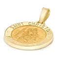 thumbnail image 4 of 14K Yellow Gold St. Christopher Charm Pendant with 1.7mm Flat Open Wheat Chain Necklace - 20", 4 of 6