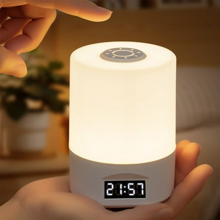 Herrnalise Touch Night Light, Small Cordless Lamp, 3 Colors Dimmable Portable Rechargeable Battery Operated Night Light, Wireless Bedside Mini Lamp for Bedroom, Bathroom (White)