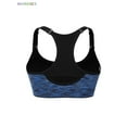 thumbnail image 4 of BadPiggies Womens Quick Dry Removable Pads Sports Bra Mesh Wirefree Yoga Brassiere Push Up Seamless Fitness Bras (XL, Blue), 4 of 10