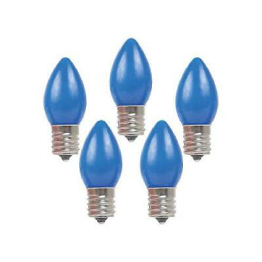 2PK Holiday Bright Lights C7 25 count Blue Christmas Light Bulbs 5W
