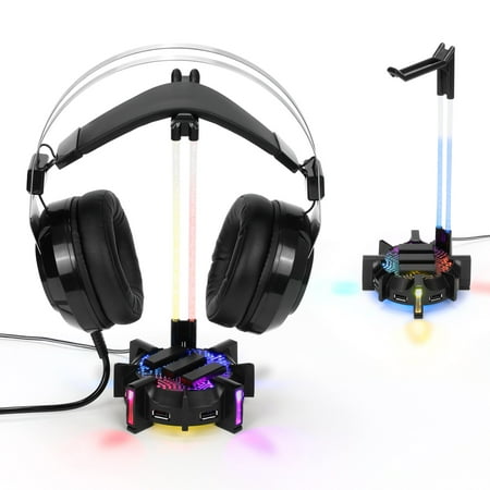 ENHANCE - Gaming Headset Stand Headphone Holder  with 4 Port USB Hub - Muticolor