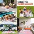 thumbnail image 4 of Pink Gray Outdoor Rug for Patio/Deck/Porch, Non-Slip Large Area Rug 6 x 9 Ft, Contemporary Abstract Gradient Aesthetic Indoor Outdoor Rugs Washable Area Rugs, Reversible Camping Rug Carpet Runner, 4 of 8