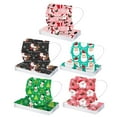 thumbnail image 1 of JM Pack de 50 mascarillas faciales desechables navideñas para mujeres y hombres adultos de 3 capas JM RV021031-00863SDJ, 1 of 5