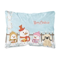 Carolines Treasures BB2437PW1216 Merry Christmas Carolers Pekingese Cream Canvas Fabric Decorative Pillow, 12H x16W,